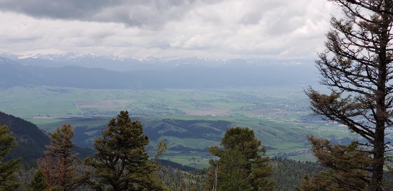 View south, looking out over Bozeman & Story Hill