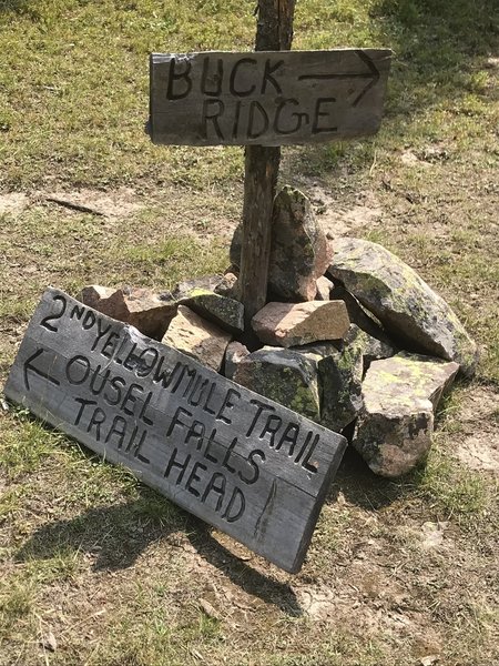 2nd Yellow Mule Trail intersection with  Buck Ridge