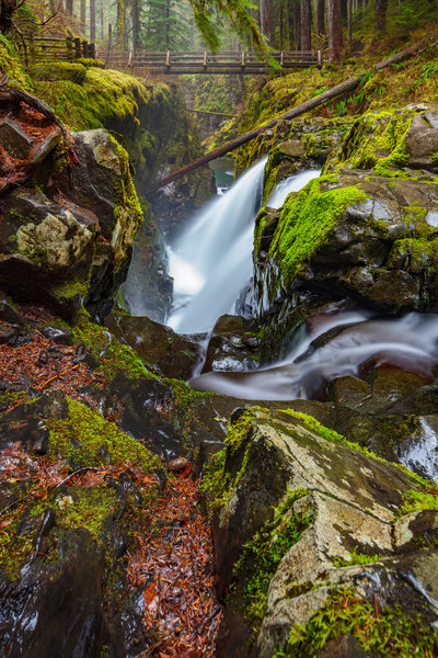 Different angle of Sol Duc Falls, from the top