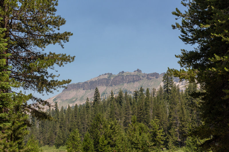 Castle Peak through the trees on Castle Valley Road.