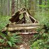 The Native American shelter ("hitsi") along the trail.