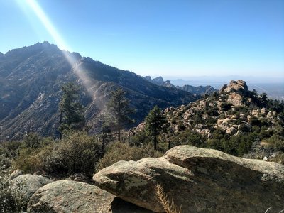 Looking SW towards Cathedral Rock from lower portion of Lemmon Ridge.