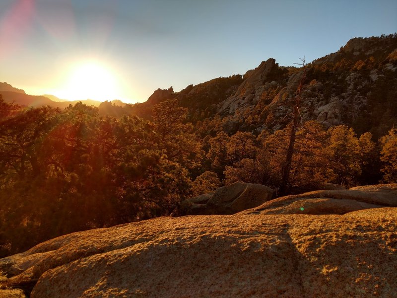 Sunset in the Wilderness of the Rocks.