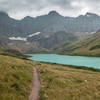 Cracker Lake on a rainy summer day.