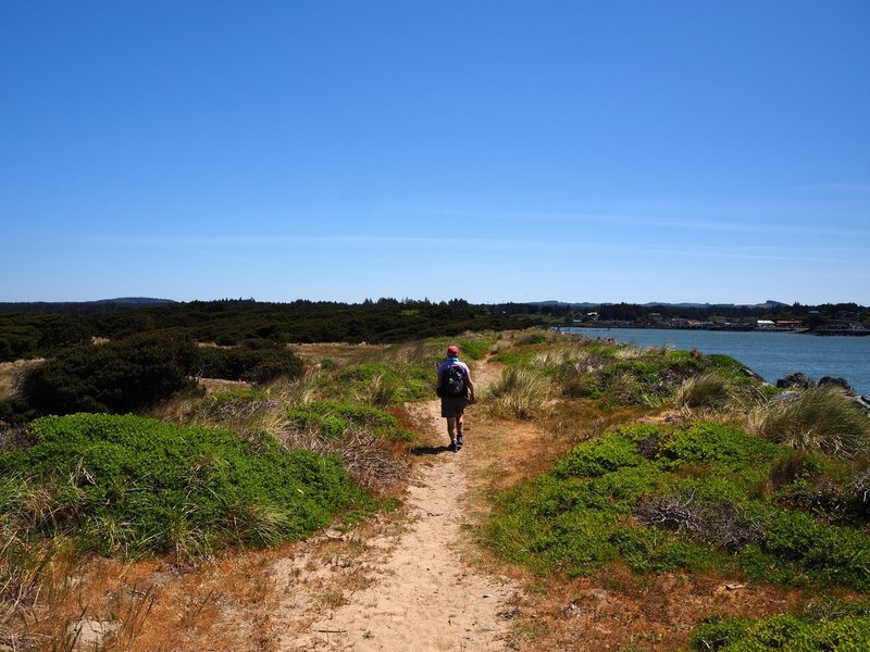 Going east toward the estuary beach.