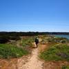 Going east toward the estuary beach.