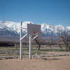 Gravel basketball courts for prisoners at Manzanar.