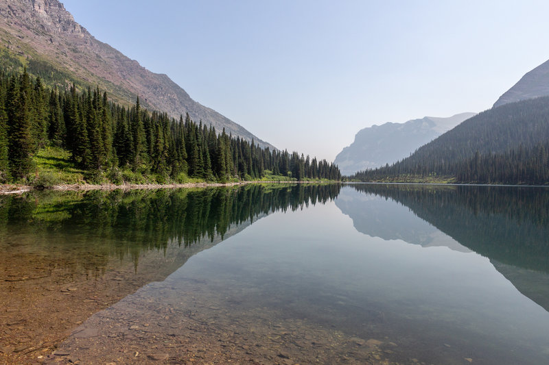 Medicine Grizzly Lake from its western shore.