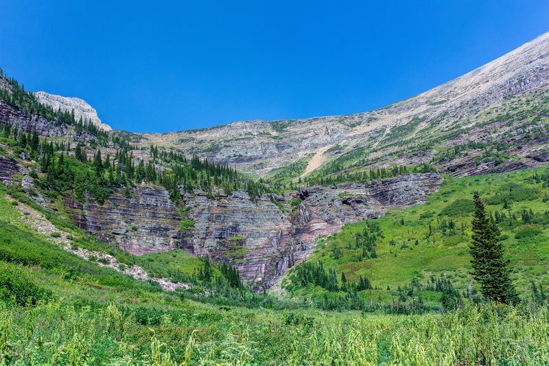 Small waterfalls right below Triple Divide Peak.