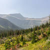 Razoredge Mountain at the beginning of the ascent to Triple Divide Pass.