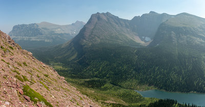 Medicine Grizzly Peak and lake.