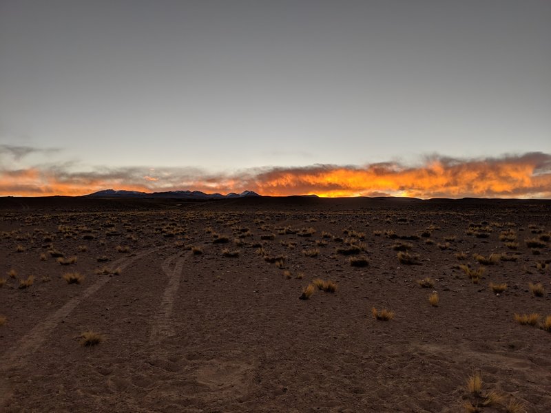 Volcano Galan in La Puna at sunset.