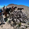 Offerings to Pachamama at the apacheta at Compuel Pass