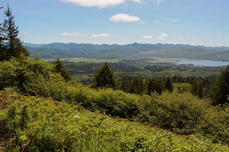 The coastal range over Nehalem Bay from a lower viewpoint