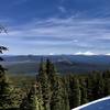 Rewarding view of Mt. Hood, Mt. Jefferson, Mt. Washington, and the Sisters.