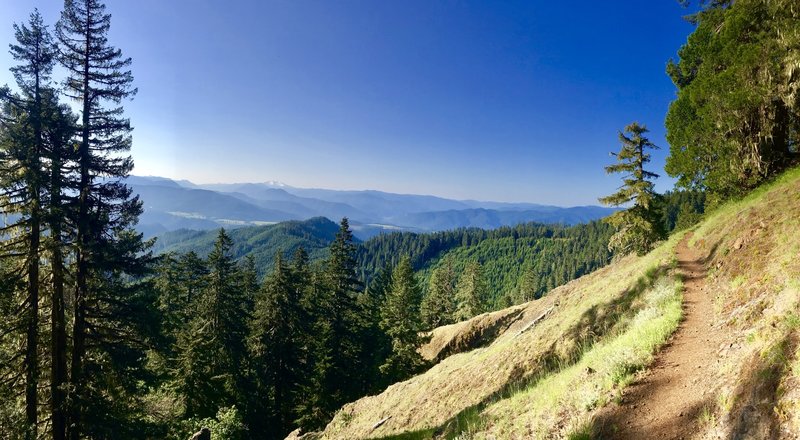 One of the few viewpoints along the trail. Looking Southeast to Diamond Peak.