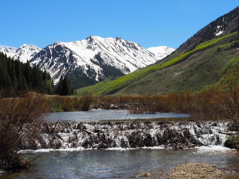 Spring melt flowing down Castle Creek.