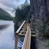 Suspended walkway along Avalanche Pass Trail