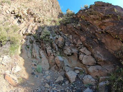 The first Class III section. The red arrows indicate to go "up."