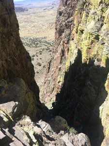 Looking down from the top of the gully.