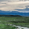 Soldier Ridge Trail looking west towards the snow-capped Bighorn Mountains in early spring.