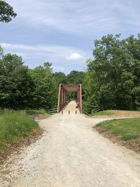 Old iron bridge that crosses Big Walnut Creek