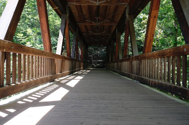 Vickery Creek covered footbridge.