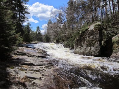 Fast spring water on the Round Lake outflow stream.