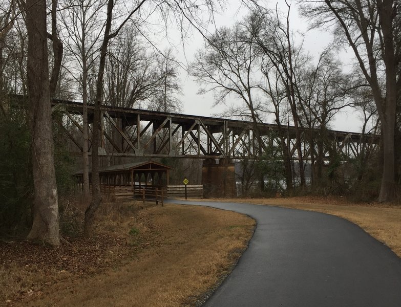 Railroad Trestle at River Trail - River Park, connecting to Piedmont Medical Center Trail.