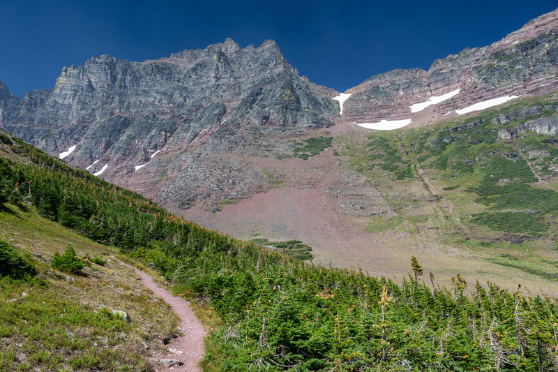 The steep ascent to Two Medicine Pass.