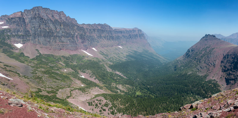 View north from Chief Lodgepole Peak along Sinopah Mountain.