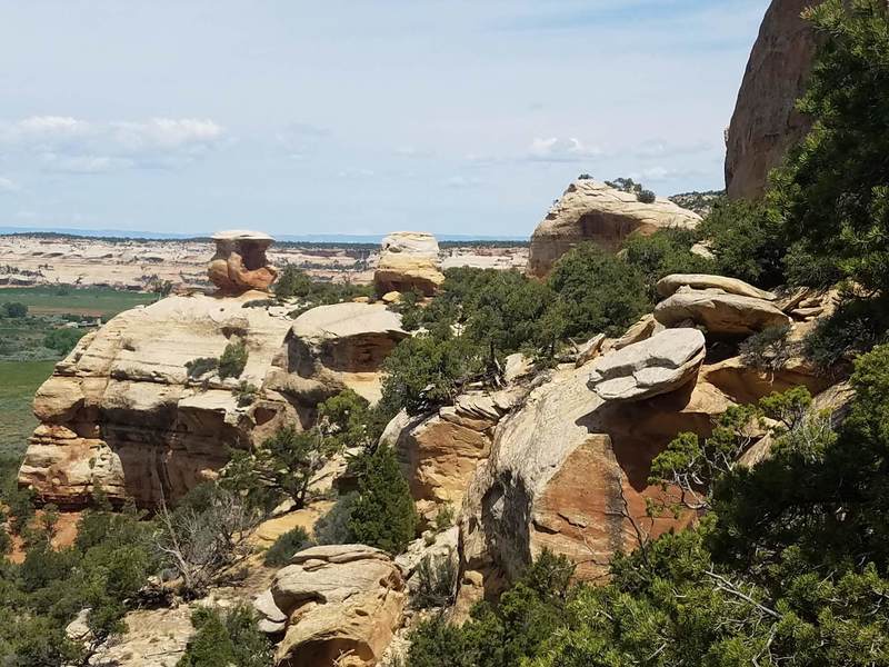 A view of Miracle Rock and the valley to the north