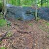 Sheer rock face along Buzzards Climb.