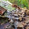 Dead Horse Creek overflowing onto the Hanging Lake Trail.