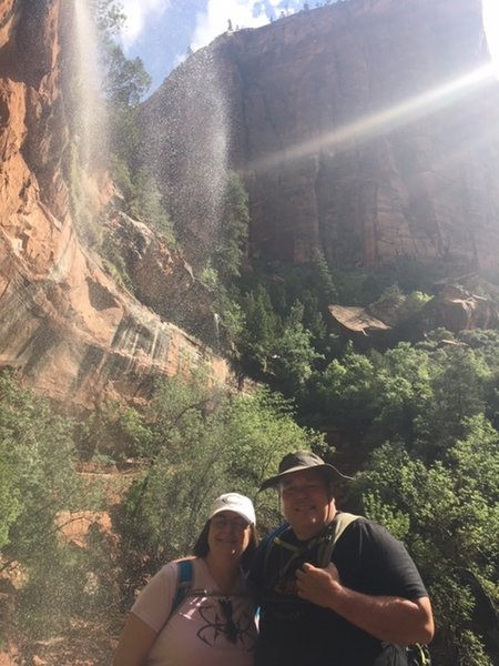 Under the falls at Lower Emerald Pool.