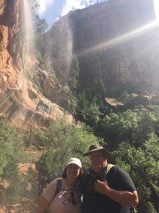 Under the falls at Lower Emerald Pool.