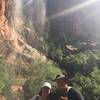 Under the falls at Lower Emerald Pool.