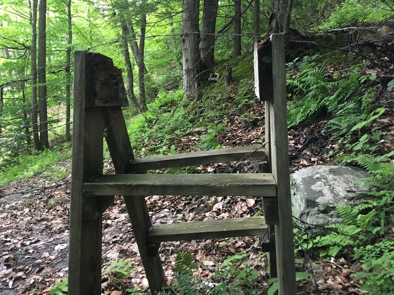 This barbed wire fence marks the end of the trail; don't proceed east of this fence.