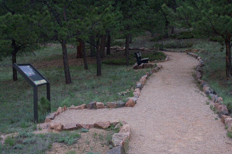 The trail provides opportunities to rest with benches and informational signs providing insight regarding the ecosystem around you.