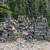 This conglomerate of cairns marks the actual pass.