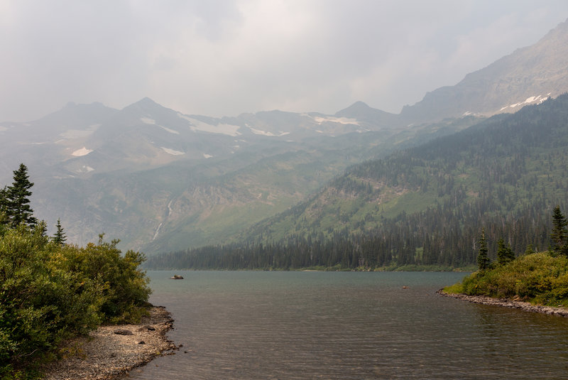 Gunsight Lake from the bridge across the outlet