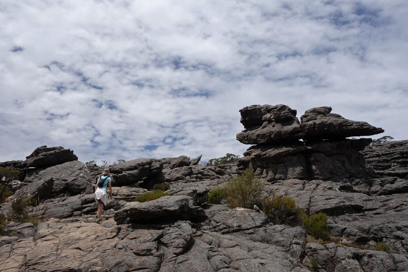 Rough-hewn terrain on the Wonderland Loop