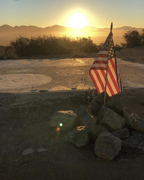 Sunrise from the slab, top of the run