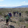 Hiking group traversing Palo Verde Wash
