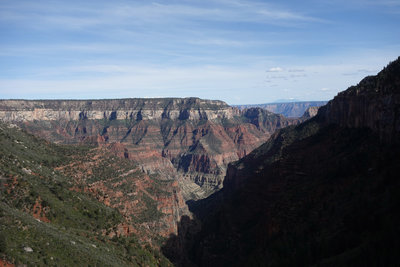 Roaring Springs Canyon with Uncle Jim Point at the top center