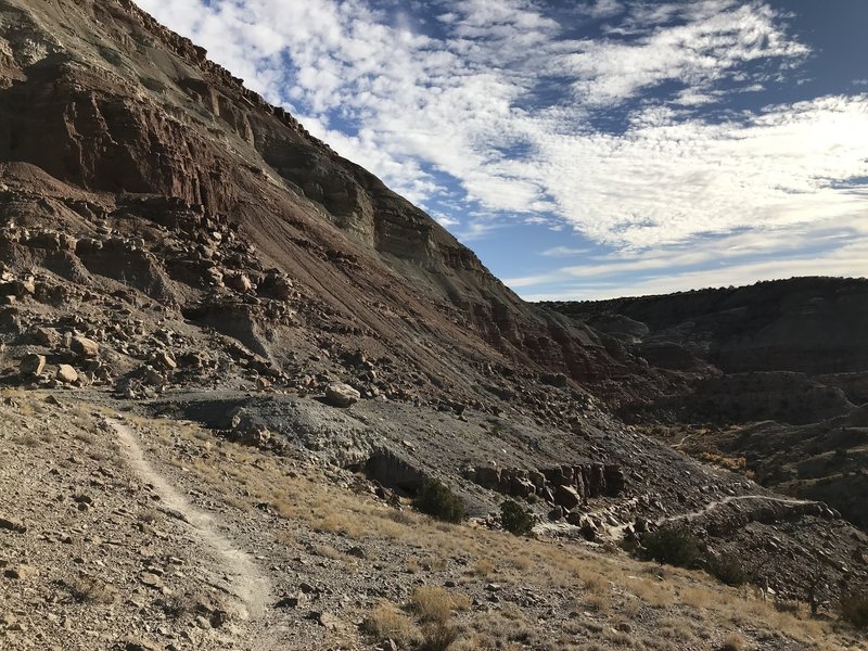 Climbing out of the canyon.