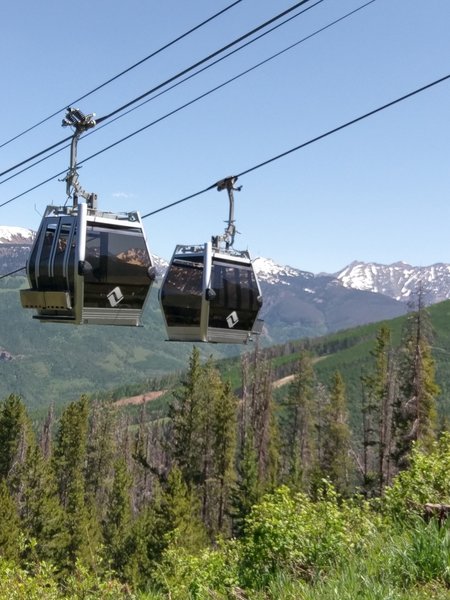 Gondola One with the Gore range in the background.