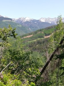 Peek-a-boo views of the Gore Range to the east.