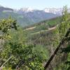 Peek-a-boo views of the Gore Range to the east.