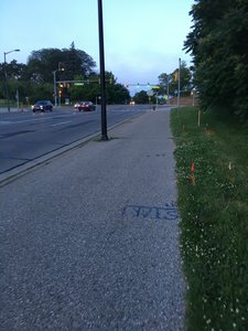 Walking on Fuller Road.